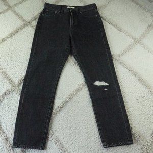 Madewell The Perfect Vintage Jean Womens 28 in Roxstone Wash: Knee-Rip Edition